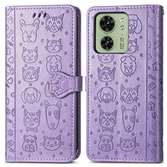 Funda de Cuero Cartera con Soporte Patron de Moda Carcasa S03D para Motorola Moto Edge (2023) 5G Morado