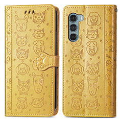 Funda de Cuero Cartera con Soporte Patron de Moda Carcasa S03D para Motorola Moto Edge S30 5G Amarillo