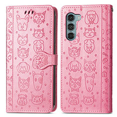 Funda de Cuero Cartera con Soporte Patron de Moda Carcasa S03D para Motorola Moto Edge S30 5G Rosa