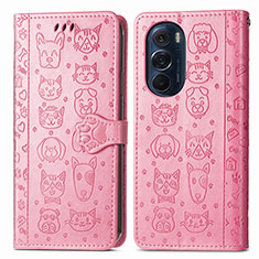 Funda de Cuero Cartera con Soporte Patron de Moda Carcasa S03D para Motorola Moto Edge X30 5G Rosa