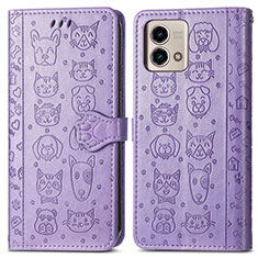 Funda de Cuero Cartera con Soporte Patron de Moda Carcasa S03D para Motorola Moto G Stylus (2023) 4G Morado