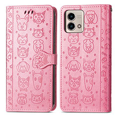 Funda de Cuero Cartera con Soporte Patron de Moda Carcasa S03D para Motorola Moto G Stylus (2023) 4G Rosa