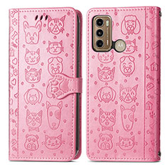 Funda de Cuero Cartera con Soporte Patron de Moda Carcasa S03D para Motorola Moto G40 Fusion Rosa