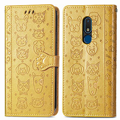 Funda de Cuero Cartera con Soporte Patron de Moda Carcasa S03D para Nokia C3 Amarillo