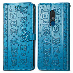 Funda de Cuero Cartera con Soporte Patron de Moda Carcasa S03D para Nokia C3 Azul