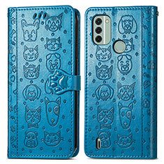 Funda de Cuero Cartera con Soporte Patron de Moda Carcasa S03D para Nokia C31 Azul