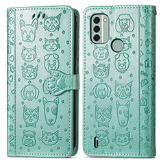 Funda de Cuero Cartera con Soporte Patron de Moda Carcasa S03D para Nokia C31 Verde