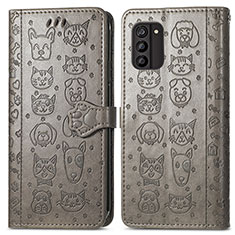 Funda de Cuero Cartera con Soporte Patron de Moda Carcasa S03D para Nokia G100 Gris