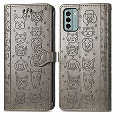 Funda de Cuero Cartera con Soporte Patron de Moda Carcasa S03D para Nokia G22 Gris