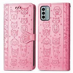 Funda de Cuero Cartera con Soporte Patron de Moda Carcasa S03D para Nokia G22 Rosa