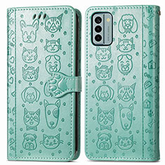 Funda de Cuero Cartera con Soporte Patron de Moda Carcasa S03D para Nokia G22 Verde