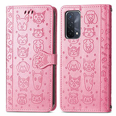 Funda de Cuero Cartera con Soporte Patron de Moda Carcasa S03D para OnePlus Nord N200 5G Rosa