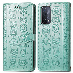 Funda de Cuero Cartera con Soporte Patron de Moda Carcasa S03D para OnePlus Nord N200 5G Verde