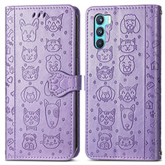 Funda de Cuero Cartera con Soporte Patron de Moda Carcasa S03D para Oppo K9 Pro 5G Morado