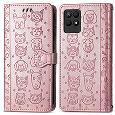 Funda de Cuero Cartera con Soporte Patron de Moda Carcasa S03D para Realme 8i Oro Rosa