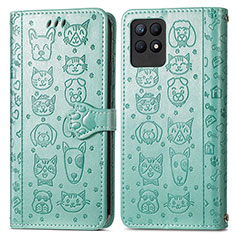 Funda de Cuero Cartera con Soporte Patron de Moda Carcasa S03D para Realme 8i Verde