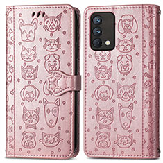 Funda de Cuero Cartera con Soporte Patron de Moda Carcasa S03D para Realme GT Master 5G Oro Rosa