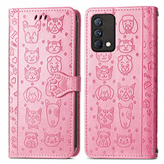 Funda de Cuero Cartera con Soporte Patron de Moda Carcasa S03D para Realme GT Master 5G Rosa