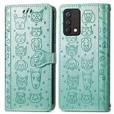 Funda de Cuero Cartera con Soporte Patron de Moda Carcasa S03D para Realme GT Master 5G Verde