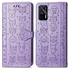 Funda de Cuero Cartera con Soporte Patron de Moda Carcasa S03D para Realme GT Neo 2T 5G Morado