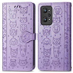 Funda de Cuero Cartera con Soporte Patron de Moda Carcasa S03D para Realme GT Neo 3T 5G Morado