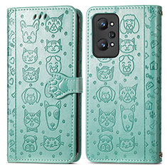 Funda de Cuero Cartera con Soporte Patron de Moda Carcasa S03D para Realme GT Neo 3T 5G Verde