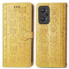 Funda de Cuero Cartera con Soporte Patron de Moda Carcasa S03D para Realme GT Neo2 5G Amarillo