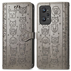 Funda de Cuero Cartera con Soporte Patron de Moda Carcasa S03D para Realme GT Neo2 5G Gris