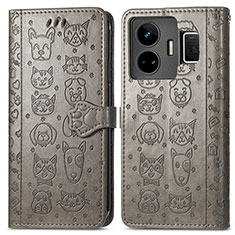 Funda de Cuero Cartera con Soporte Patron de Moda Carcasa S03D para Realme GT Neo5 240W 5G Gris