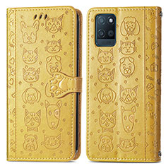 Funda de Cuero Cartera con Soporte Patron de Moda Carcasa S03D para Realme V11 5G Amarillo