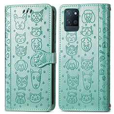 Funda de Cuero Cartera con Soporte Patron de Moda Carcasa S03D para Realme V11 5G Verde