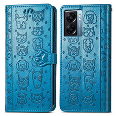 Funda de Cuero Cartera con Soporte Patron de Moda Carcasa S03D para Realme V23 5G Azul