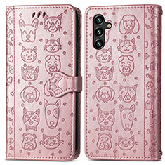 Funda de Cuero Cartera con Soporte Patron de Moda Carcasa S03D para Samsung Galaxy A13 5G Rosa