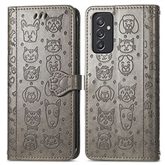 Funda de Cuero Cartera con Soporte Patron de Moda Carcasa S03D para Samsung Galaxy A15 4G Gris