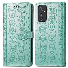 Funda de Cuero Cartera con Soporte Patron de Moda Carcasa S03D para Samsung Galaxy A15 4G Verde