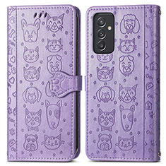 Funda de Cuero Cartera con Soporte Patron de Moda Carcasa S03D para Samsung Galaxy A15 5G Morado