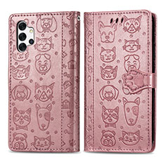 Funda de Cuero Cartera con Soporte Patron de Moda Carcasa S03D para Samsung Galaxy A32 4G Rosa