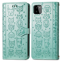 Funda de Cuero Cartera con Soporte Patron de Moda Carcasa S03D para Samsung Galaxy F42 5G Verde