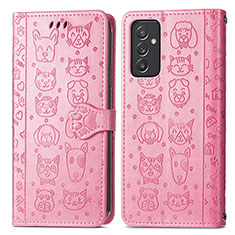 Funda de Cuero Cartera con Soporte Patron de Moda Carcasa S03D para Samsung Galaxy F54 5G Oro Rosa