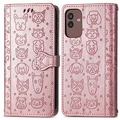 Funda de Cuero Cartera con Soporte Patron de Moda Carcasa S03D para Samsung Galaxy M13 5G Rosa