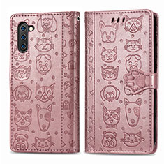 Funda de Cuero Cartera con Soporte Patron de Moda Carcasa S03D para Samsung Galaxy Note 10 5G Rosa