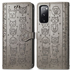 Funda de Cuero Cartera con Soporte Patron de Moda Carcasa S03D para Samsung Galaxy S20 FE (2022) 5G Gris