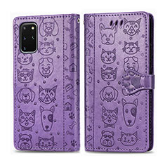 Funda de Cuero Cartera con Soporte Patron de Moda Carcasa S03D para Samsung Galaxy S20 Plus 5G Morado