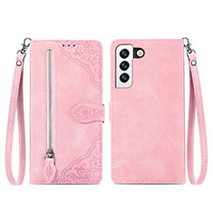 Funda de Cuero Cartera con Soporte Patron de Moda Carcasa S03D para Samsung Galaxy S21 FE 5G Oro Rosa