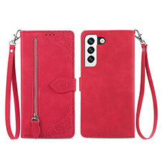 Funda de Cuero Cartera con Soporte Patron de Moda Carcasa S03D para Samsung Galaxy S22 Plus 5G Rojo