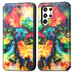 Funda de Cuero Cartera con Soporte Patron de Moda Carcasa S03D para Samsung Galaxy S23 Ultra 5G Multicolor