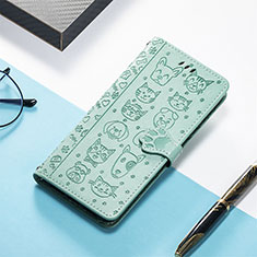 Funda de Cuero Cartera con Soporte Patron de Moda Carcasa S03D para Sony Xperia 1 IV SO-51C Verde