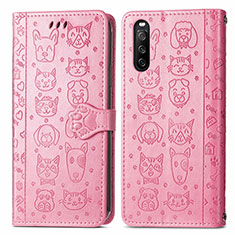 Funda de Cuero Cartera con Soporte Patron de Moda Carcasa S03D para Sony Xperia 10 III SO-52B Rosa