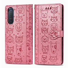 Funda de Cuero Cartera con Soporte Patron de Moda Carcasa S03D para Sony Xperia 5 II Rosa