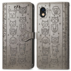 Funda de Cuero Cartera con Soporte Patron de Moda Carcasa S03D para Sony Xperia Ace III Gris